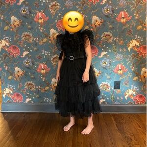 Wednesday Adams Black Tulle Layered Dress Size 7-8